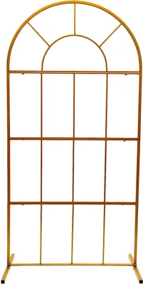 Zdjęcie produktu dla Metalowy złoty łuk ślubny na tle stojaka ogrodowego krata wewnętrzna na zewnątrz na przyjęcie urodzinowe rocznica ślubu100X200cm