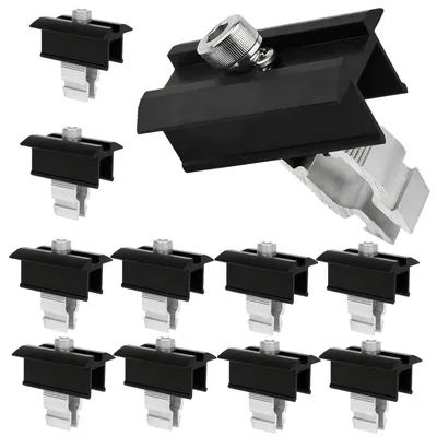 Endklemmen für Solarmodule, 10 Stück, Aluminium, 30-45 mm, schwarz