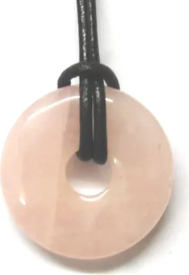 Produktbild von Edelstein-Anhänger, Donut, rund, 30mm, Rosenquarz