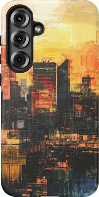Produktbild von Abstrakte Skyline im Sonnenuntergang – Hülle Kompatibel mit Galaxy S25 Plus