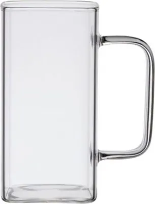 Zdjęcie produktu dla Szklanka do latte macchiato Zoha Kwadratowy zestaw 2 szklanek do koktajli 350 ml Szklanka do gorących napojów, szkło borokrzemowe, żaroodporna szklanka do latte macchiato Szklanki do kawy mrożonej