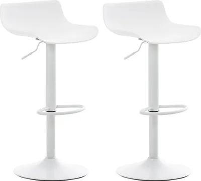 Produktbild von TPFLiving 2er Set Barhocker Averna Gestell Metall Kunststoff Weiß