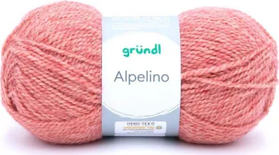 Produktbild von Gründl Alpelino 100g Mützen-/Schalwolle dicke Wolle 80% Polyacryl, 20% Alpaka 04 koralle-meliert