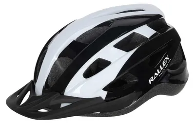 Obrázok produktu pre Cyklistická prilba RALLEX pre ženy a mužov, nastaviteľná, čierno-biela, veľkosť L (58–62 cm)