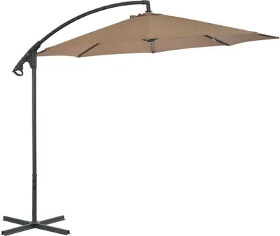Produktbild von Ampelschirm mit Stahl-Mast 300 cm Taupe
