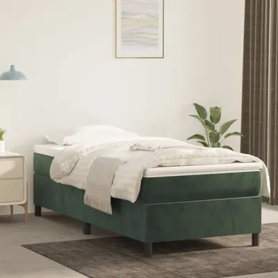 Produktbild von Maison Exclusive - Boxspringbett mit Matratze Dunkelgrün 80x200 cm Samt