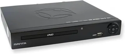 A black Manta Kaiser DVD player with a USB port and navigation buttons on the front.