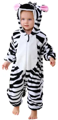 Baby Strampler Tierkostüm Zebra, 0-6 Monate, mit Reißverschluss