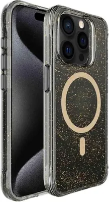 Image de imoshion Coque arrière transparente pailletée avec MagSafe pour l'Apple iPhone 15 Pro - Or