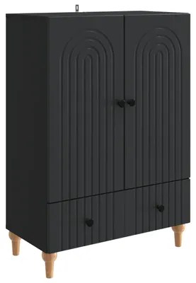 Immagine prodotto di Credenza vidaXL nera 66 x 34,5 x 95 cm in materiale derivato dal legno