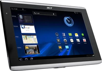 Produktbild von Acer A A501 Tablet - 25,7 cm (10,1 Zoll) WXGA - NVIDIA - 1 GB - 32 GB - Android - 3G - Silber - Cortex A9 Dual-Core Tegra 2 250 1 GHz - microSD, microSDHC Unterstützt - 1280 x 800 - UMTS, HSPA+, HSDPA, HSUPA, GPRS, EDGE