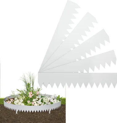 Obrázok produktu pre LZQ Kovový lem trávnika 100x20 cm - 5 kusov (5 m), flexibilný lem záhonu a záhonový lem z pozinkovaného oceľového plechu, lem záhonu na kosenie