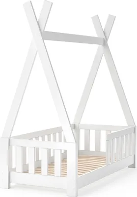 Produktbild von Vitalispa Tipi-Bett Tipi, 70x140 cm mit Zaun, Weiß