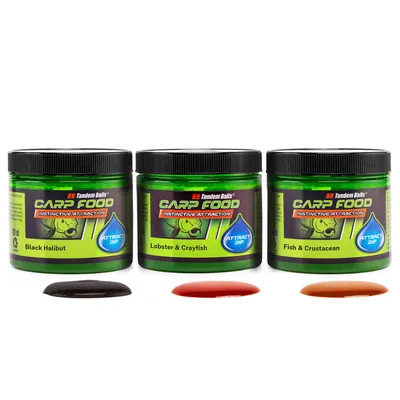 Produktbild von Tandem Baits Carp 3-er Set Food Attract Dip Fish Flavour Mix, Karpfen Angeln ohne Mühe, Köder zum Große-Fische-Angeln, Karpfenzubehör für Profis & Hobby-Angler 100 ml
