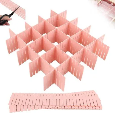 Produktbild von Verstellbare Schubladen-Organizer, rosa, 32x7cm, Kunststoff