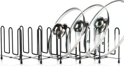 Produktbild von Deckelorganizer, Metall, Schwarz, verstellbar von 8 bis 74 cm