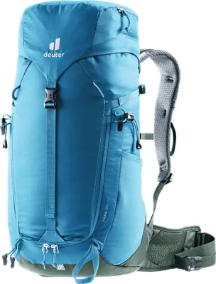 A blue Deuter Trail 24 backpack shown from the front.