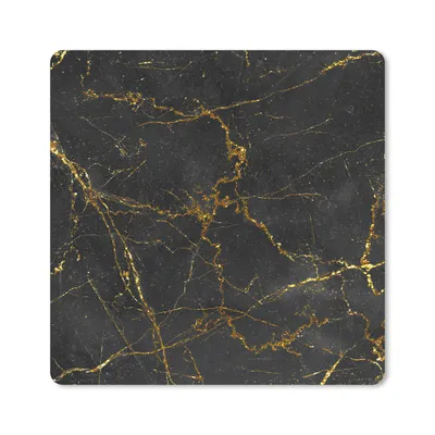 Produktbild von MuchoWow® Mauspad Mousepad Marmor - Gold - Schwarz 20x20 cm - Mousepads - Maus Mat - Pad - Mausunterlage - Desk Mat - Bureauartikeln