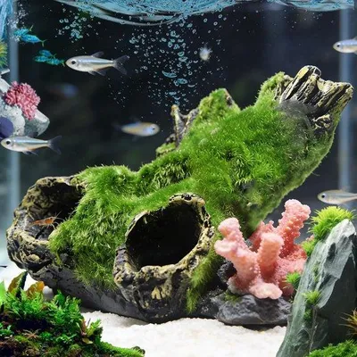 Produktbild von Tagesartikel - Aquarium Baum Tribe Holte Harz Dekoration, Baum Tribe Aquarium Resin Hol Aquarium Dekoration Landschaft Dekoration für Reptilien oder Betta Fische Kleine Garnelen Fisch Meeresorganismen (15 x 10 x 6,5 cm)