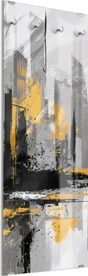 Produktbild von DEQORI Kleiderhaken aus Glas 50x125 cm 'Urbaner Impuls' Wand Garderobe Paneel Haken