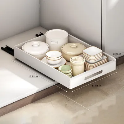Immagine prodotto di Omgoods - Organizzatore telescopico per cassetti da cucina, senza necessità di foratura