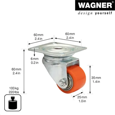 Immagine prodotto di Wagner design yourself Schwerlast-Lenkrolle RO 6935 rot (4693501)