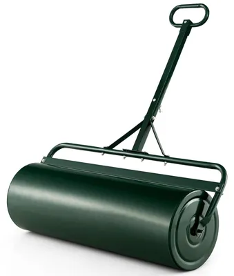 Image de Rouleau de gazon - Rouleau de jardin avec poignée - Peut être rempli d'eau ou de sable - 113 litres - 40 x 99 cm - Plastique - Vert