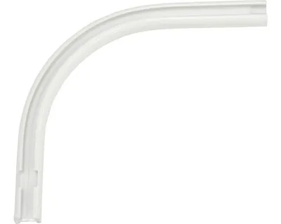 Produktbild von Rundbogen links für Vorhangschiene 13 mm weiß