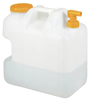 Produktbild von Wasserkanister Trinkwasserkanister Wassertank - 25 Liter - Mit Hahn - BPA-frei - Weiß und Orange - Für Camping