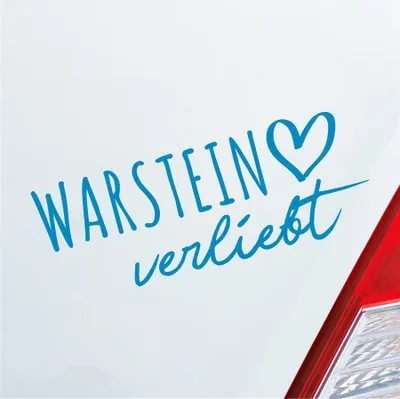 Produktbild von Auto Aufkleber Warstein verliebt Herz Stadt Heimat Liebe Car 19x7 cm Hellblau Sticker Heckscheibenaufkleber