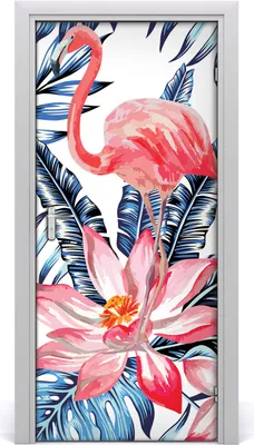 Produktbild von Tulup Türaufkleber 95x205 cm Dekorative Aufkleber Selbstklebend Wasserdichte Tapete Abnehmbar Schlafzimmer Wohnzimmer Wohnkultur - Hawaii Blumen
