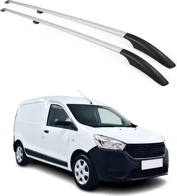 Image de Barres de toit longitudinales pour Dacia Dokker 2012-2021 Aluminium Gris 2Pcs