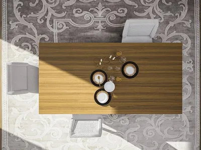 Produktbild von Luxus Gruppe Textil Polster 4x Stühle Holz Esstisch Esszimmer Design Set