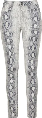 Produktbild von Urban Classics Stoffhose Damen Ladies Snake Stretch Twill Skinny Pants altweiß/grau XL