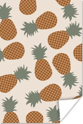 Produktbild von MuchoWow® Poster Obst - Pastell - Ananas 80x120 cm - Papierdruck