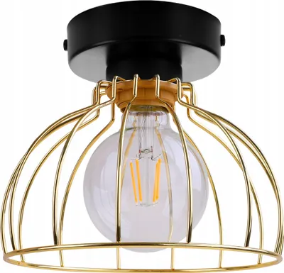Produktbild von Elegante LED Deckenlampe mit goldenem Drahtschirm – Moderne Design Lampe