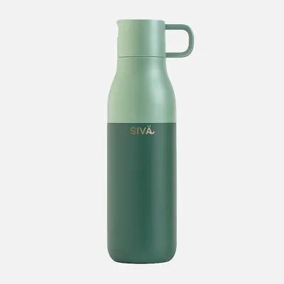 Isolierte Wasserflasche 740 ml, Vakuum-Isolierung, kalt 12h/warm 8h, Grün