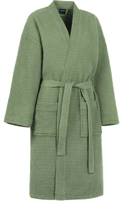 Productafbeelding van Blumtal badjas, maat XS, uni, kleur groen - 100% katoen, wafelstructuur