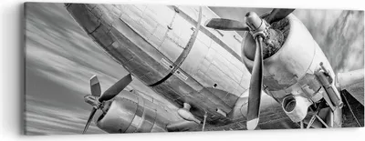 Produktbild von Bild auf Leinwand - Leinwandbild - Einteilig - Flugzeug Retro Flugzeug - 90x30cm - Wand Bild - Wanddeko - Wandbilder - Leinwanddruck - Bilder - Wanddekoration - Leinwand bilder - AB90x30-4952
