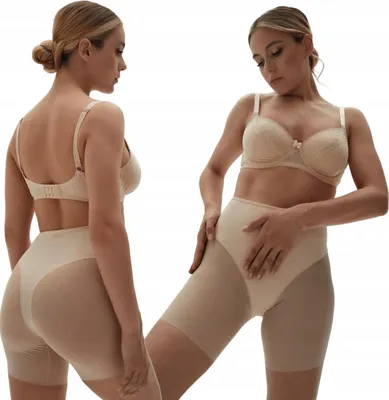 Produktbild von Wolbar WB410 Dame Taillenmieder Shorts Shapewear Unterhose figurformend, Beige, M