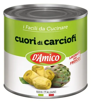 Obrázok produktu pre D'Amico artičokové srdiečka 2550 g - jemné artičoky do šalátov a predkrmov
