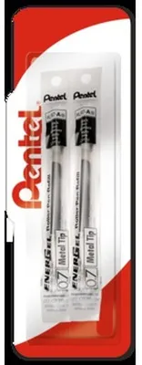 Image de Pentel Cartouches d'encre pour stylos à bille de la série EnerGel LR7 - noir x 2