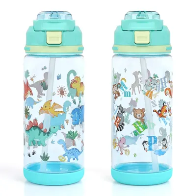Immagine prodotto di Borraccia per bambini, capacità 600 ml, senza BPA, a prova di perdite, ideale per la scuola e lo sport