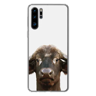 Produktbild von MuchoWow® Handyhülle Schutzhülle Hülle für Huawei P30 Pro Büffel - Wasserbüffel - Kopf - Kuh - Hörner - Jungen - Mädchen Silikon Softcase Handy Hülle - Schutzdeckel