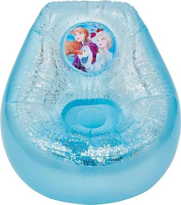 Productafbeelding van Famanu opblaasbare glitterstoel voor kinderen - blauw/wit