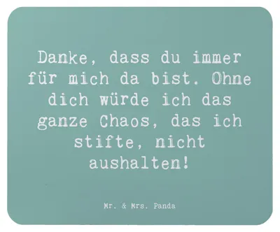 Produktbild von Mr. & Mrs. Panda Mauspad Spruch Dankbarkeit für Freundschaft - Meeresbrise - Geschenk, Mouse Pad, Mousepad, pc, mousematte, Motivation, mausunterlage, Gefühl, Lachen