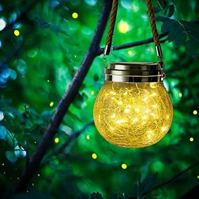 Produktbild von Solarlaterne für Außen Hängend, ZVO 30 LED Solarlampen für Außen Garten, Solarleuchten Outdoor Wasserdicht Gartenleuchten Glas Dekorative für Weg Garten Aussen Terrasse Weihnachten Deko(Warmweiß)