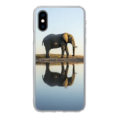 Produktbild von MuchoWow® Handyhülle Schutzhülle Hülle für iPhone X Elefant - Wasser - Bäume - Tiere - Natur Silikon Softcase Handy Hülle - Handyhülle