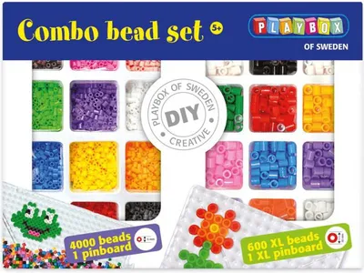 Produktbild von Playbox Bügelperlen Mix mit Midi & Maxi Bügelperlen