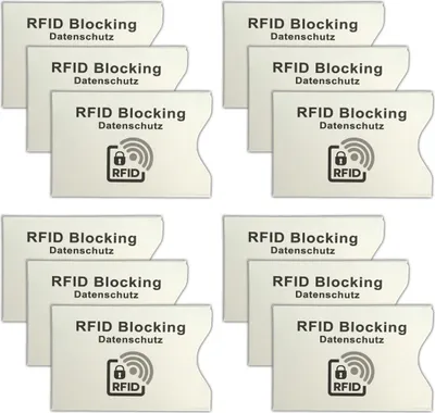 Produktbild von 12er Set RFID NFC Schutzhülle | EC Kartenhülle | Datenschutz Karte Hülle Blocker | Kreditkarten Karten Abschirmung | Anti Skimming